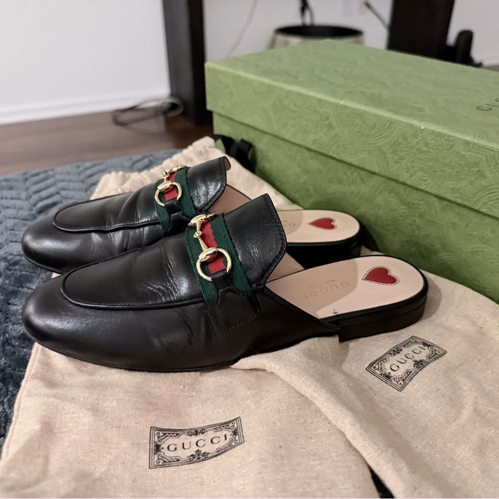 Gucci Princetown Black Leather Mule